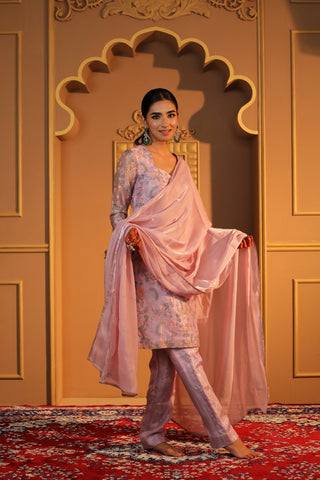 Lavender Tissue Floral Suit
