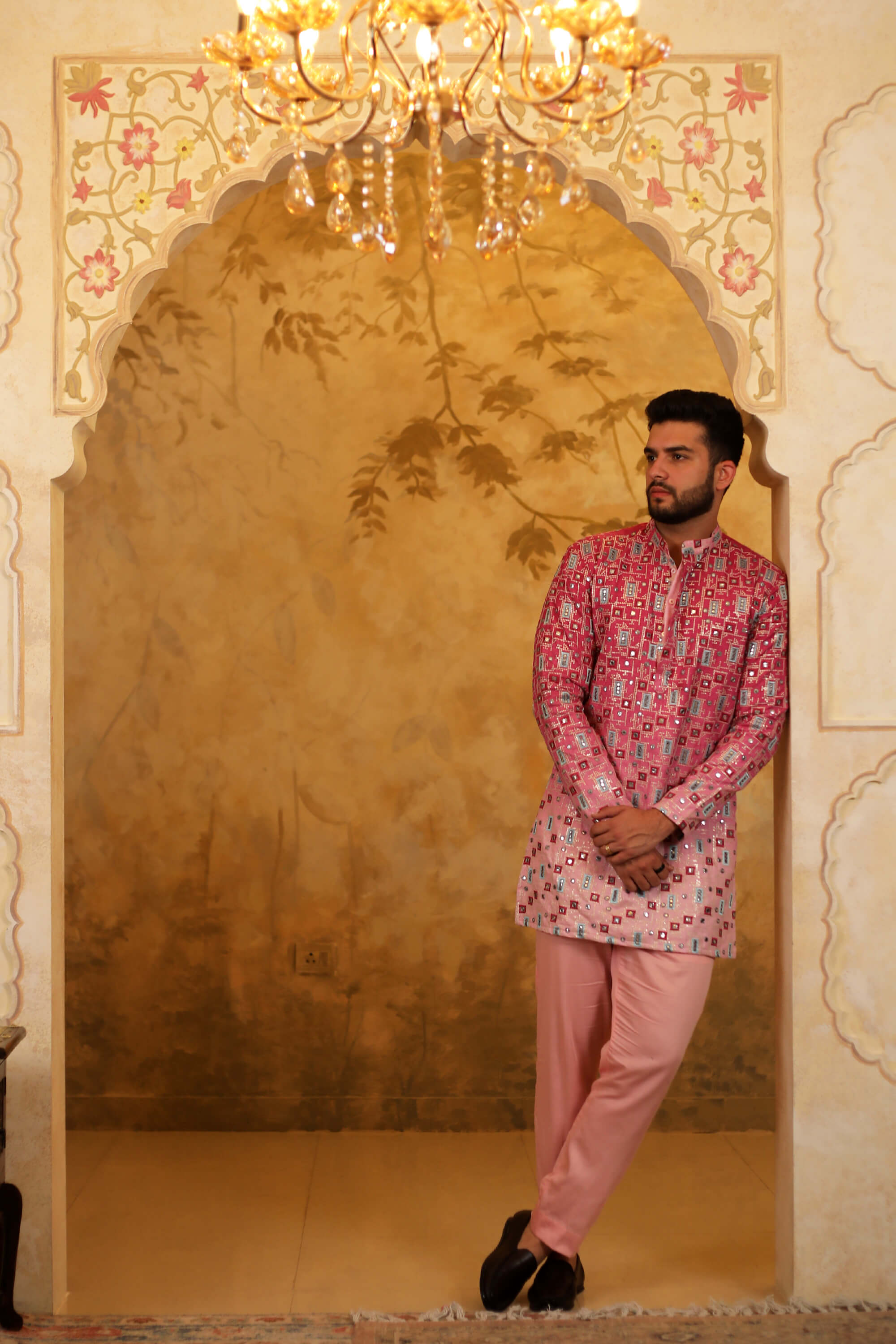 Pink Two-Tone Kurta Set