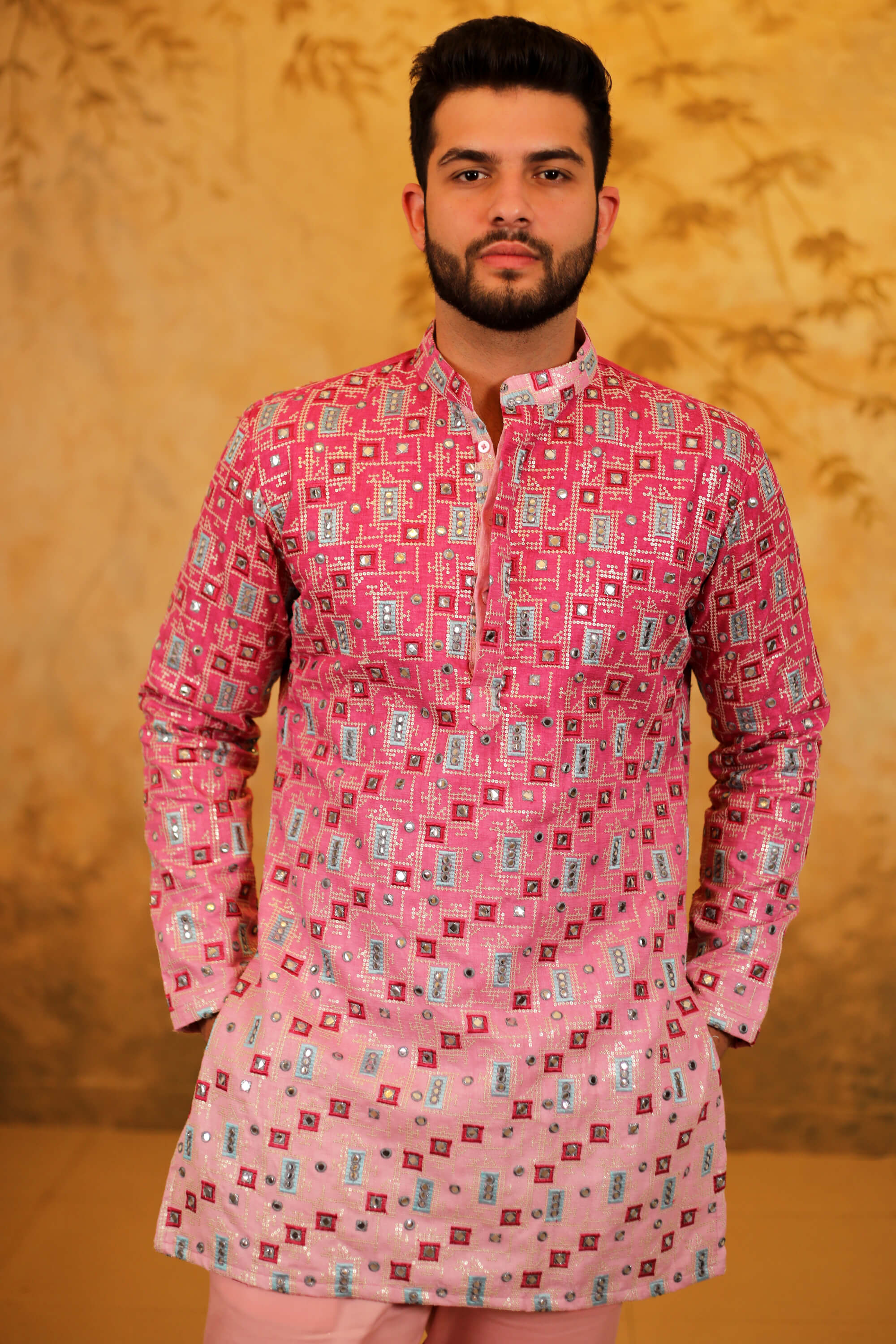Pink Two-Tone Kurta Set