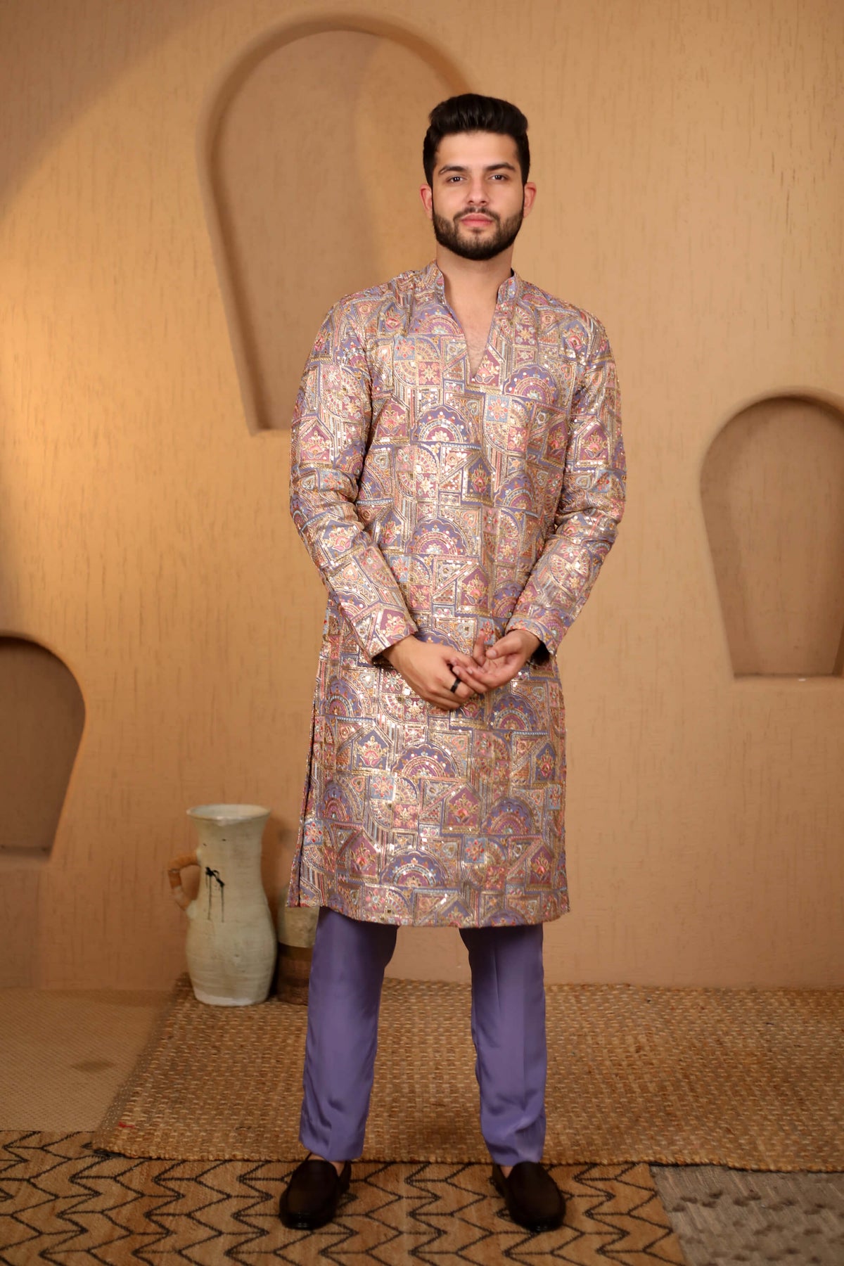 Cornflower Blue Embroidered Kurta Set