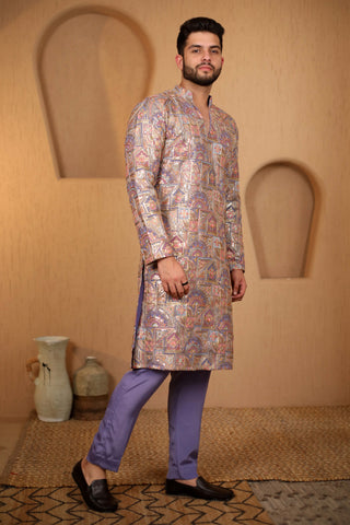 Cornflower Blue Embroidered Kurta Set