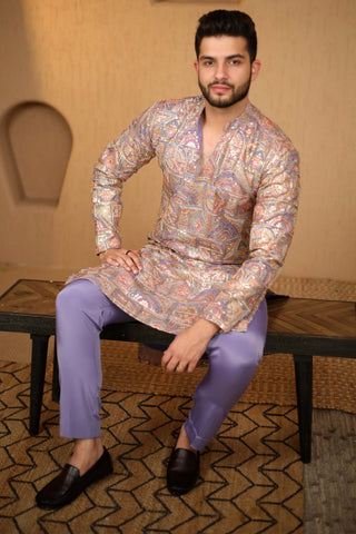 Cornflower Blue Embroidered Kurta Set