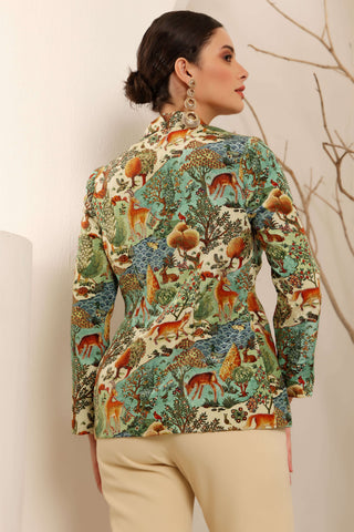 Deer Print Blazer Set