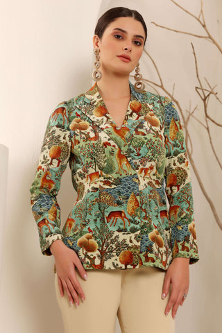 Deer Print Blazer Set