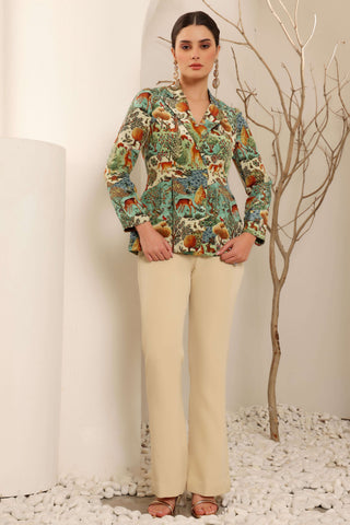 Deer Print Blazer Set