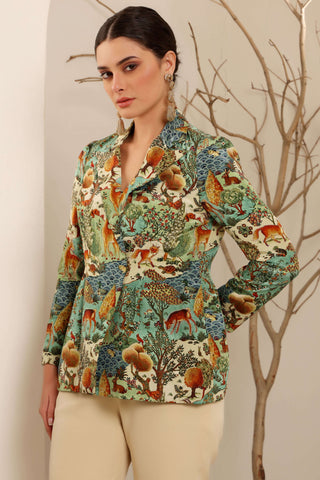 Deer Print Blazer Set
